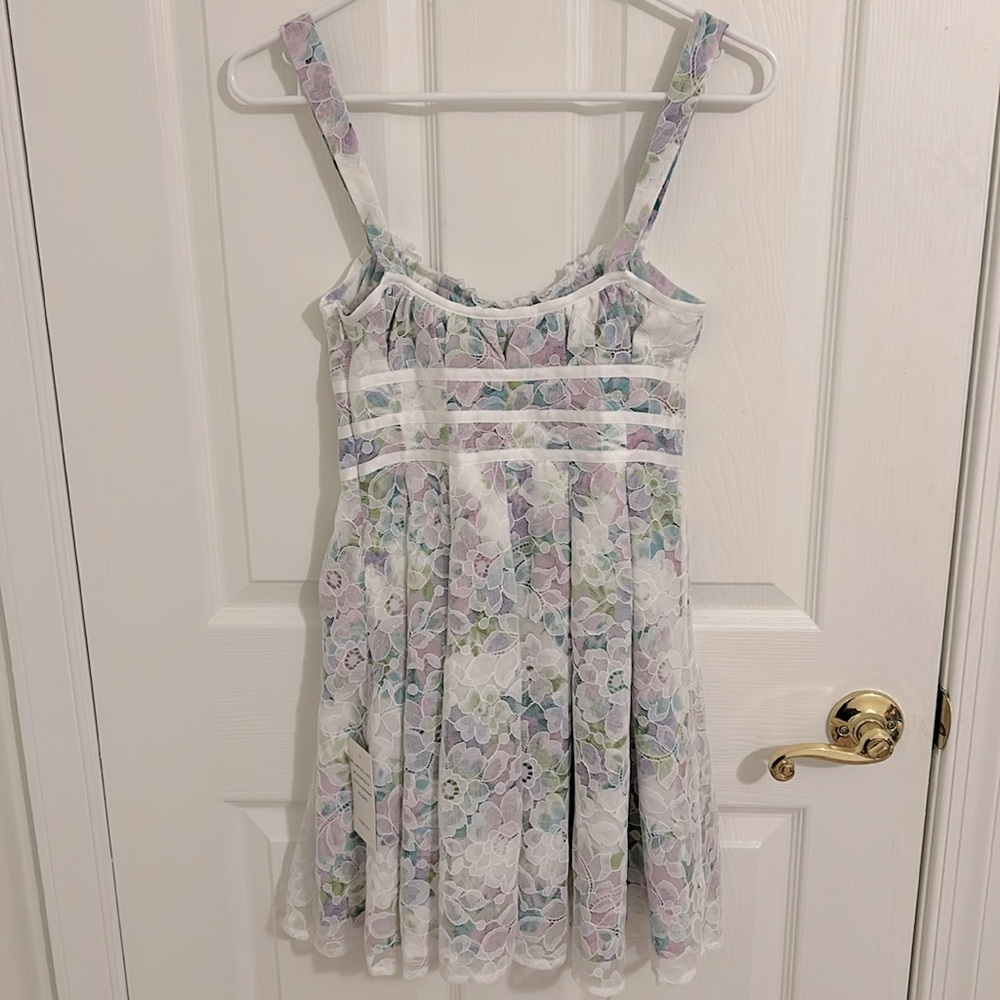 For Love And Lemons Loretta Lace Floral Mini Dress Ivory NWT Size XS - Picture 11 of 14